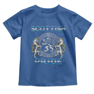 Scottish Pride Toddler T Shirt Lion Rampant Unicorns Scottish Flag TS11 Royal Blue Print Your Wear