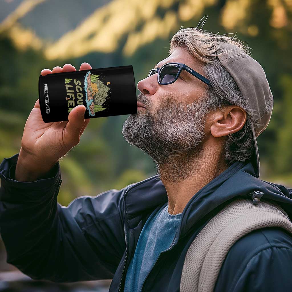 Scout Camping 4 in 1 Can Cooler Tumbler Scout Camping Life Hiking Camping Outdoors Troop Leader TS02 Print Your Wear