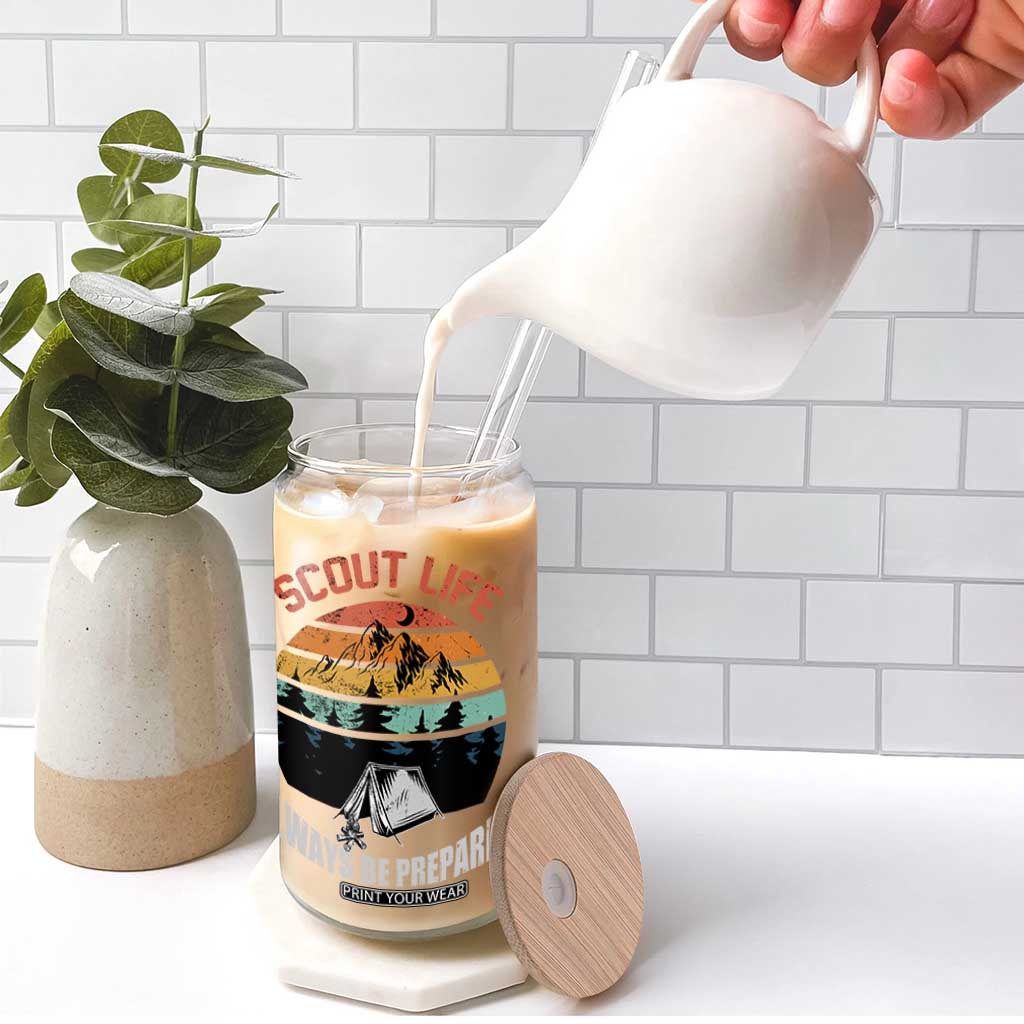 Scout Camping Glass Can Scout Camping Always Be Prepared Hiking Camping Outdoors Troop Leader TS02 Print Your Wear