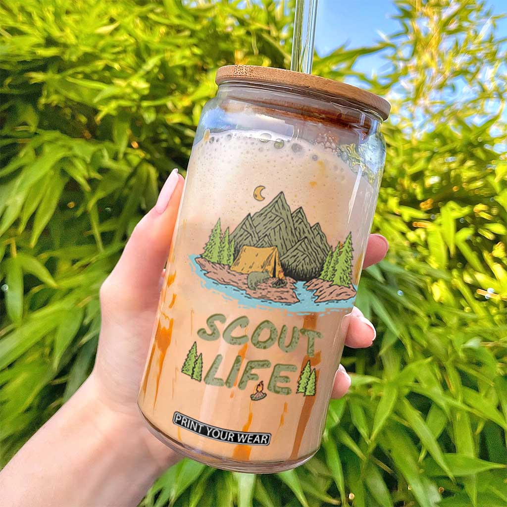 Scout Camping Glass Can Scout Camping Life Hiking Camping Outdoors Troop Leader TS02 Print Your Wear