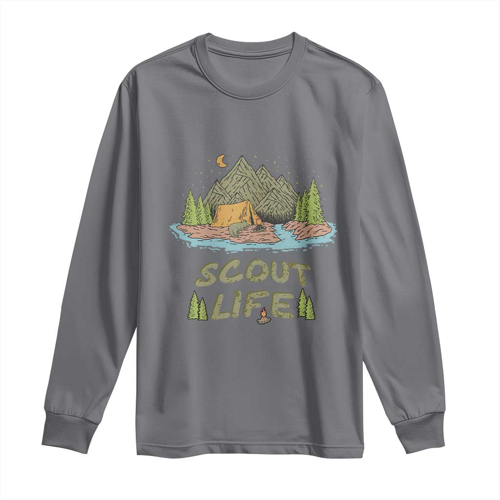 Scout Camping Long Sleeve Shirt Scout Camping Life Hiking Camping Outdoors Troop Leader TS02 Charcoal Print Your Wear
