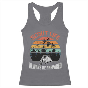 Scout Camping Racerback Tank Top Scout Camping Always Be Prepared Hiking Camping Outdoors Troop Leader TS02 Charcoal Print Your Wear