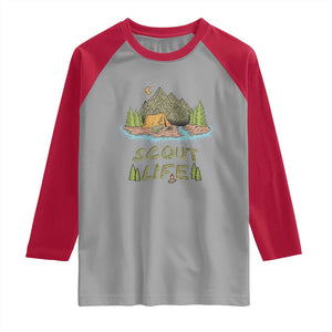 Scout Camping Raglan Shirt Scout Camping Life Hiking Camping Outdoors Troop Leader TS02 Sport Gray Red Print Your Wear