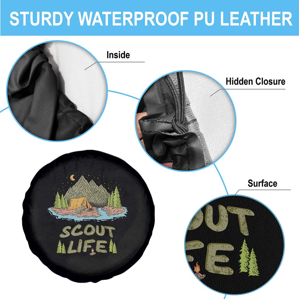 Scout Camping Spare Tire Cover Scout Camping Life Hiking Camping Outdoors Troop Leader TS02 Print Your Wear