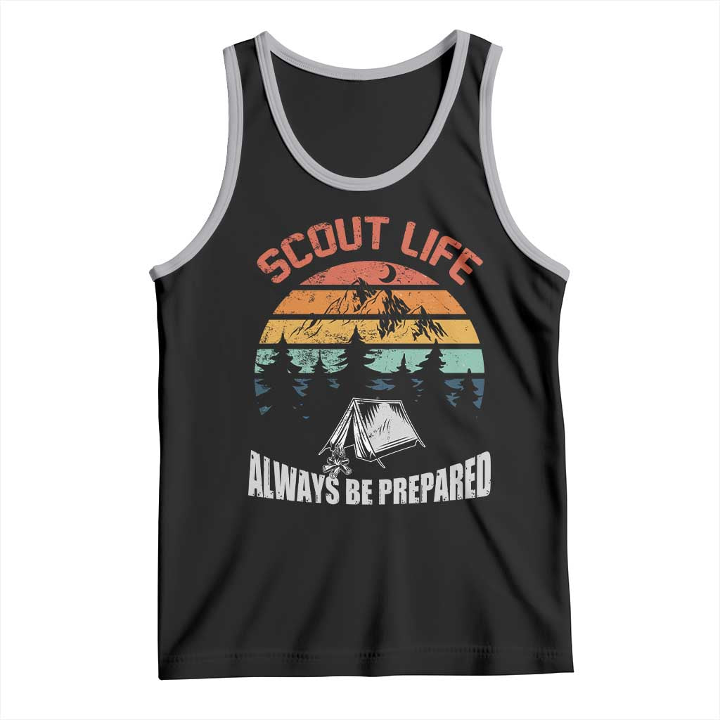 Scout Camping Tank Top Scout Camping Always Be Prepared Hiking Camping Outdoors Troop Leader TS02 Black Athletic Heather Print Your Wear