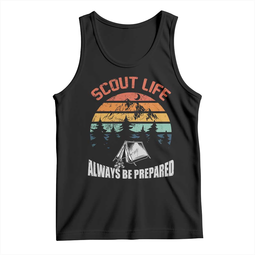 Scout Camping Tank Top Scout Camping Always Be Prepared Hiking Camping Outdoors Troop Leader TS02 Black Print Your Wear