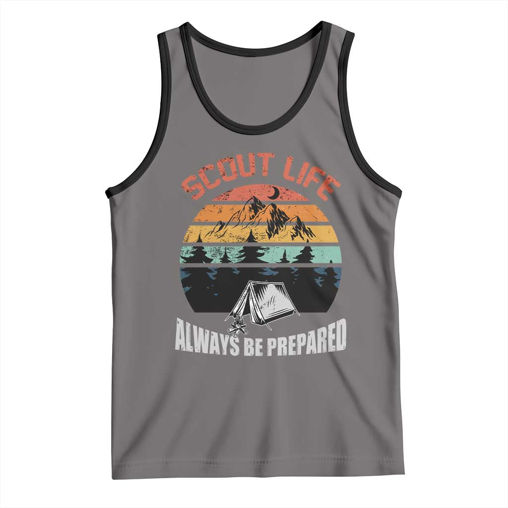 Scout Camping Tank Top Scout Camping Always Be Prepared Hiking Camping Outdoors Troop Leader TS02 Deep Heather Black Print Your Wear
