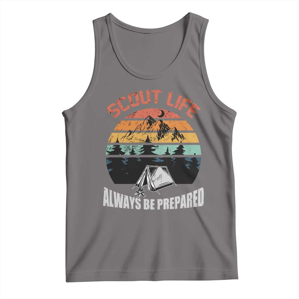 Scout Camping Tank Top Scout Camping Always Be Prepared Hiking Camping Outdoors Troop Leader TS02 Deep Heather Print Your Wear