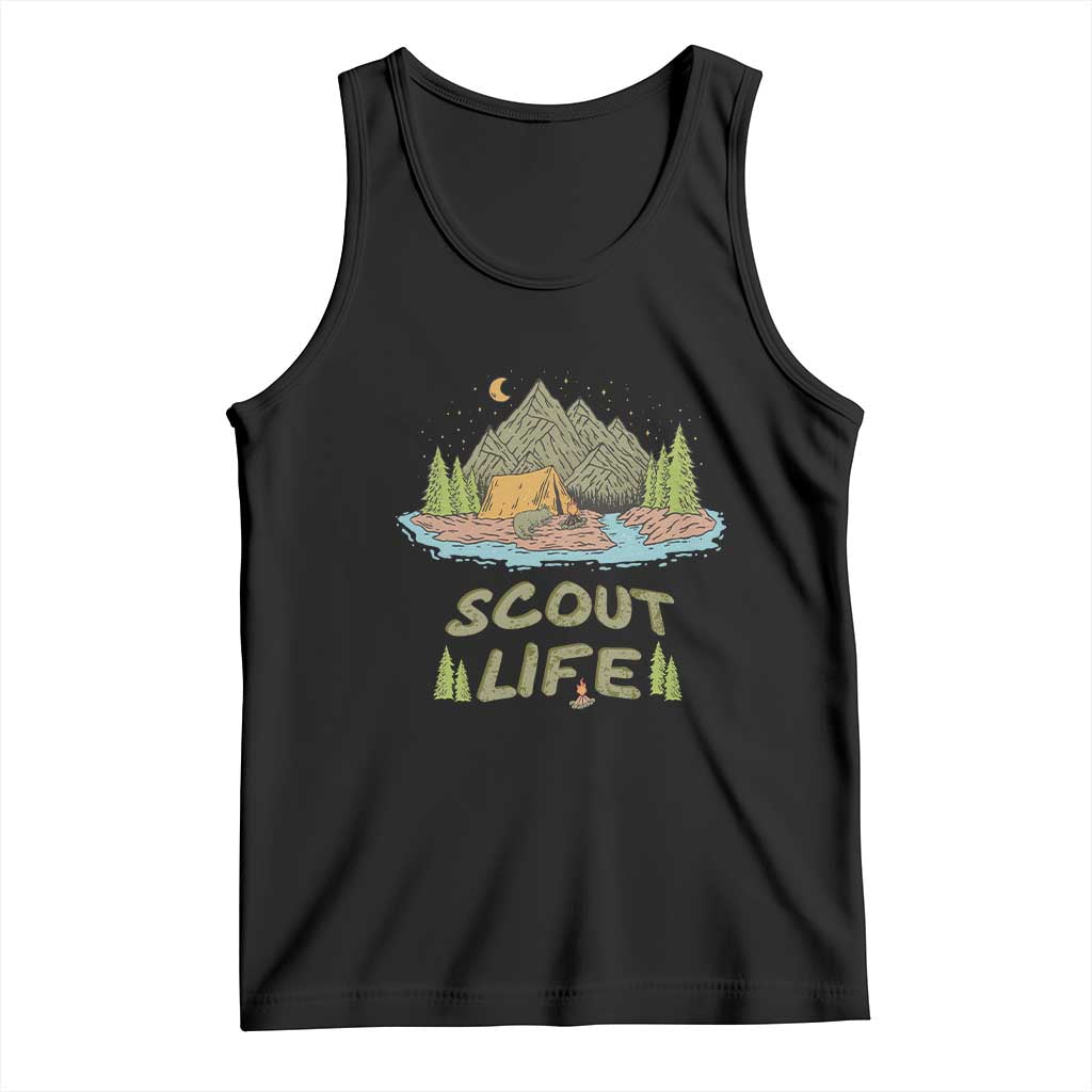 Scout Camping Tank Top Scout Camping Life Hiking Camping Outdoors Troop Leader TS02 Black Print Your Wear