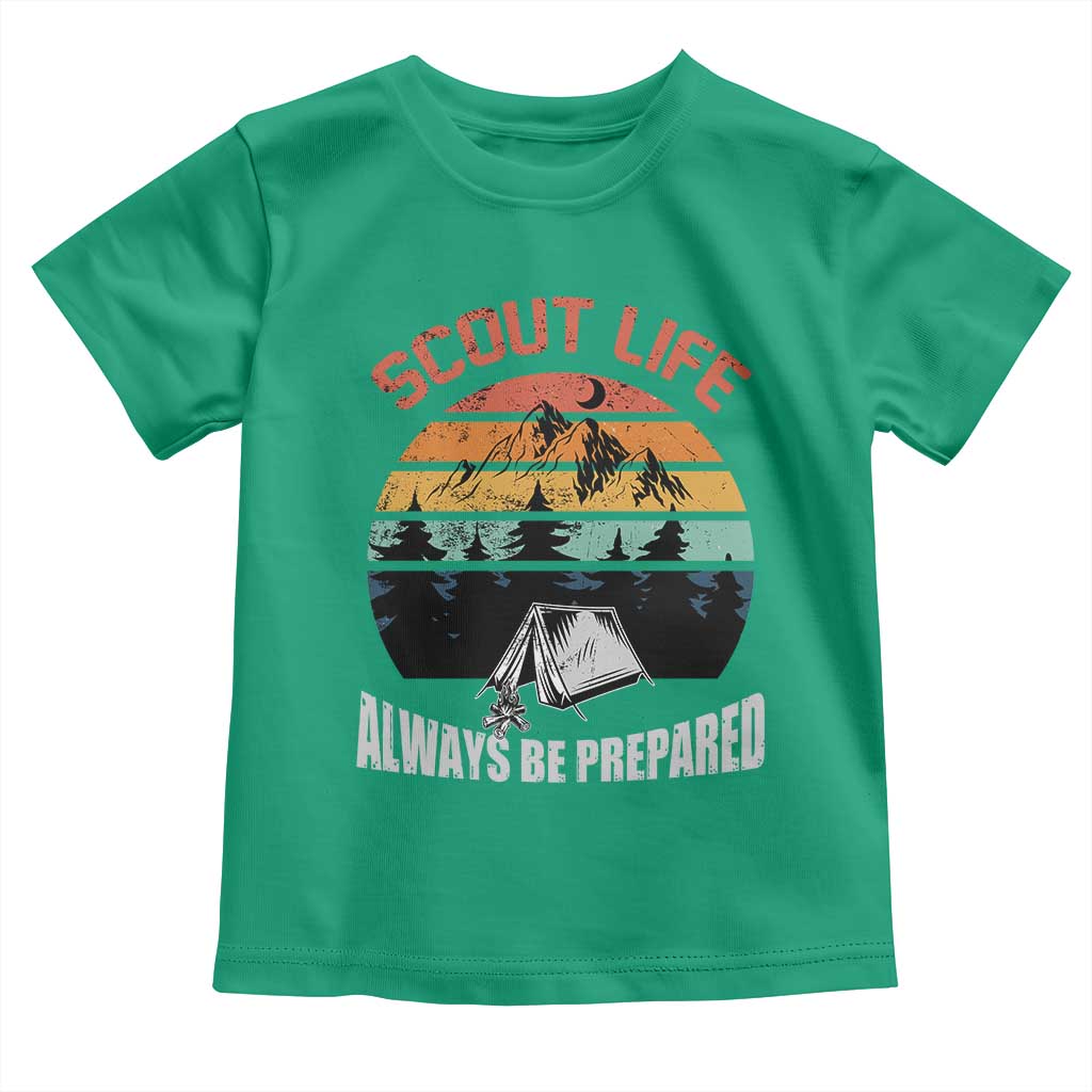 Scout Camping Toddler T Shirt Scout Camping Always Be Prepared Hiking Camping Outdoors Troop Leader TS02 Irish Green Print Your Wear