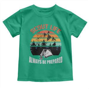 Scout Camping Toddler T Shirt Scout Camping Always Be Prepared Hiking Camping Outdoors Troop Leader TS02 Irish Green Print Your Wear