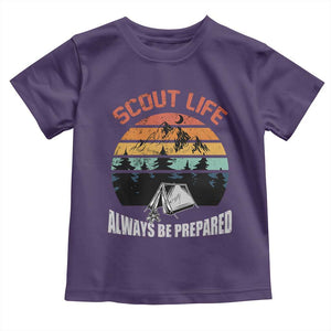 Scout Camping Toddler T Shirt Scout Camping Always Be Prepared Hiking Camping Outdoors Troop Leader TS02 Purple Print Your Wear