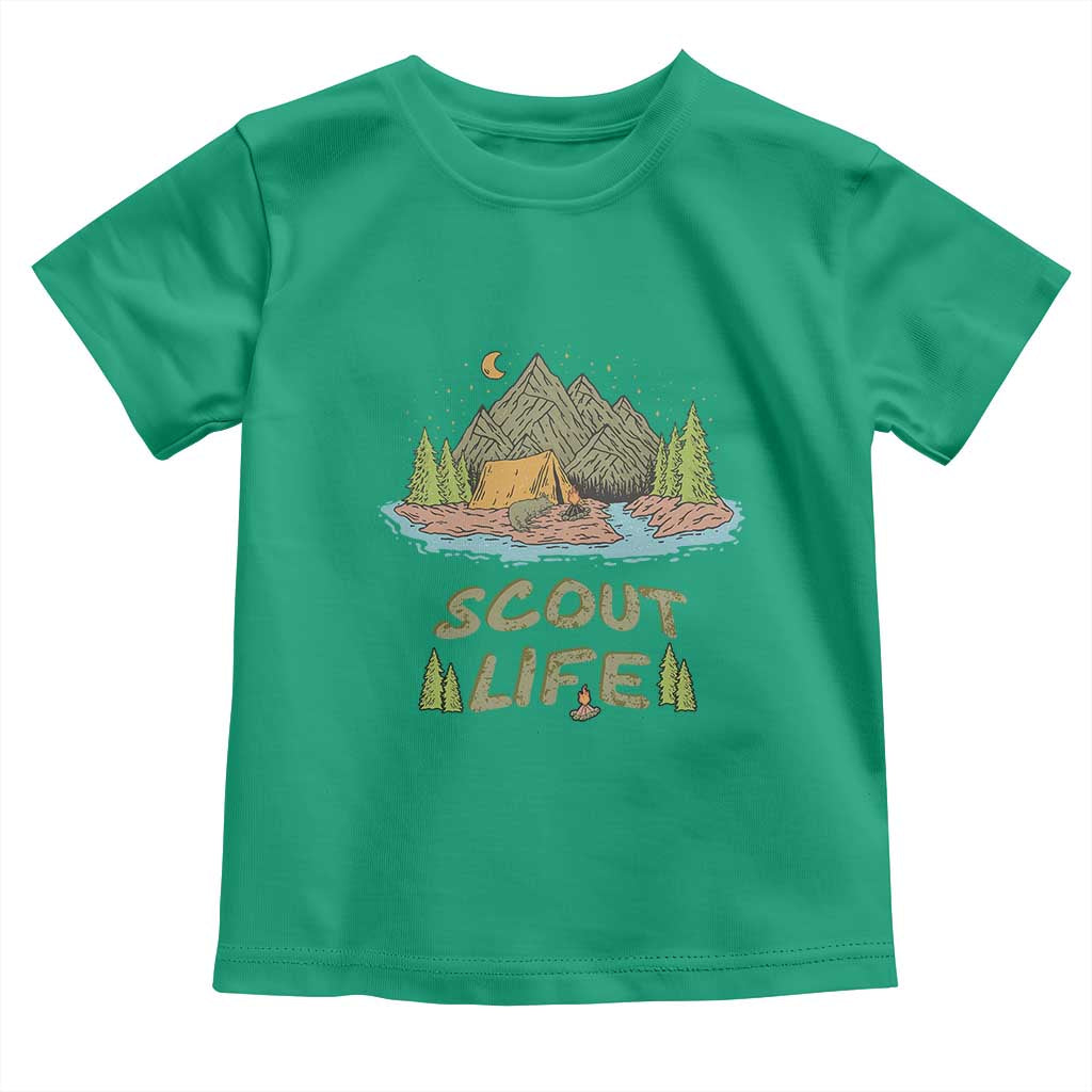 Scout Camping Toddler T Shirt Scout Camping Life Hiking Camping Outdoors Troop Leader TS02 Irish Green Print Your Wear