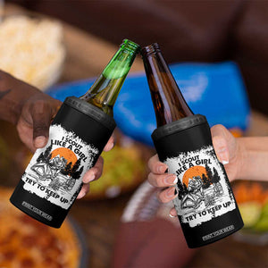 Scout Girl 4 in 1 Can Cooler Tumbler I Scout Like A Girl Try To Keep Up Hiking Camping Scouting Lovers TS02 Print Your Wear