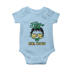 Scout Girl Cookie Dealer Baby Onesie Troop Leader Kidlife Little Bun TS02 Light Blue Print Your Wear