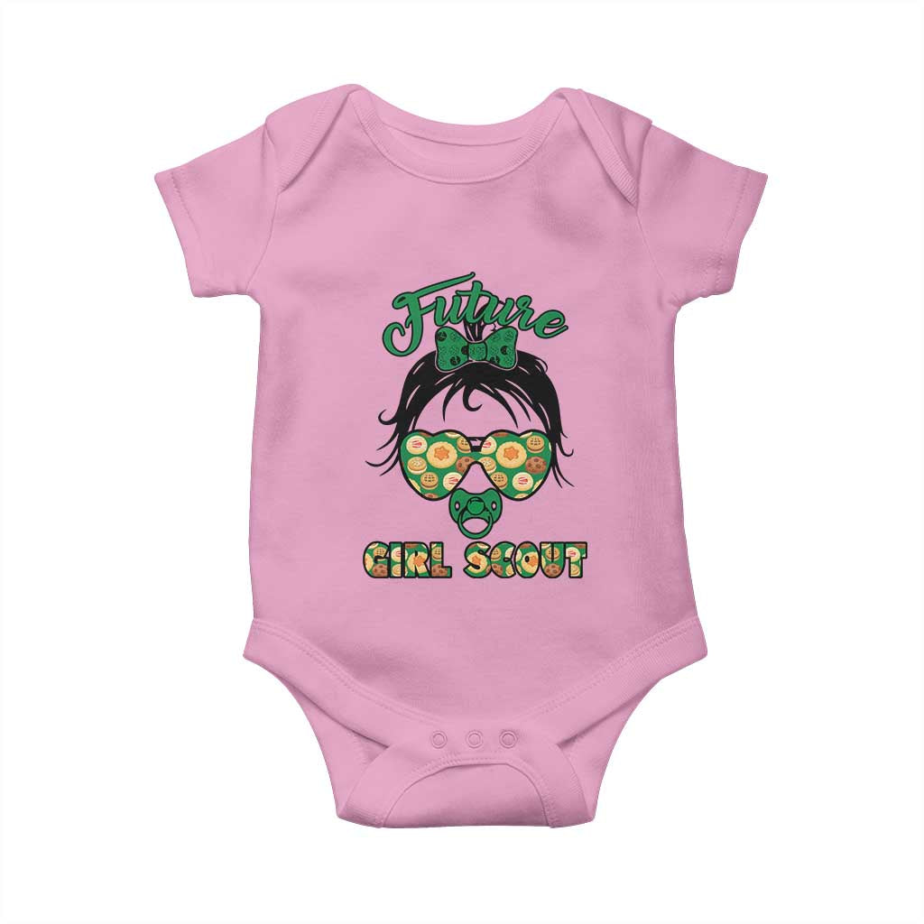Scout Girl Cookie Dealer Baby Onesie Troop Leader Kidlife Little Bun TS02 Light Pink Print Your Wear