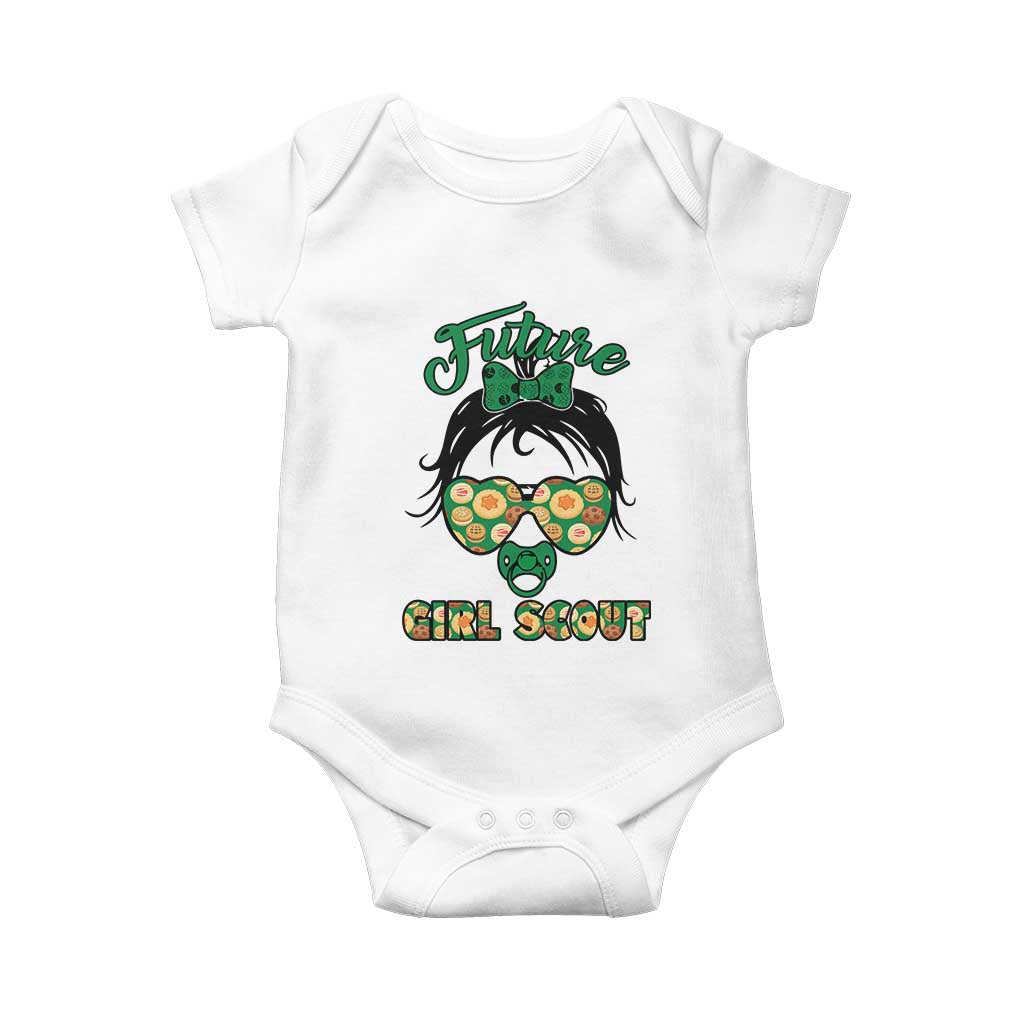 Scout Girl Cookie Dealer Baby Onesie Troop Leader Kidlife Little Bun TS02 White Print Your Wear