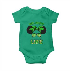 Scout Girl Cookie Dealer Baby Onesie Troop Leader Little Messy Bun TS02 Irish Green Print Your Wear