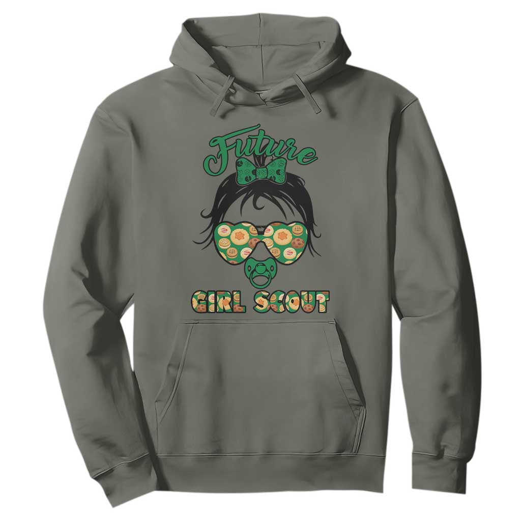 Scout Girl Cookie Dealer Hoodie Troop Leader Kidlife Little Bun TS02 Military Green Print Your Wear