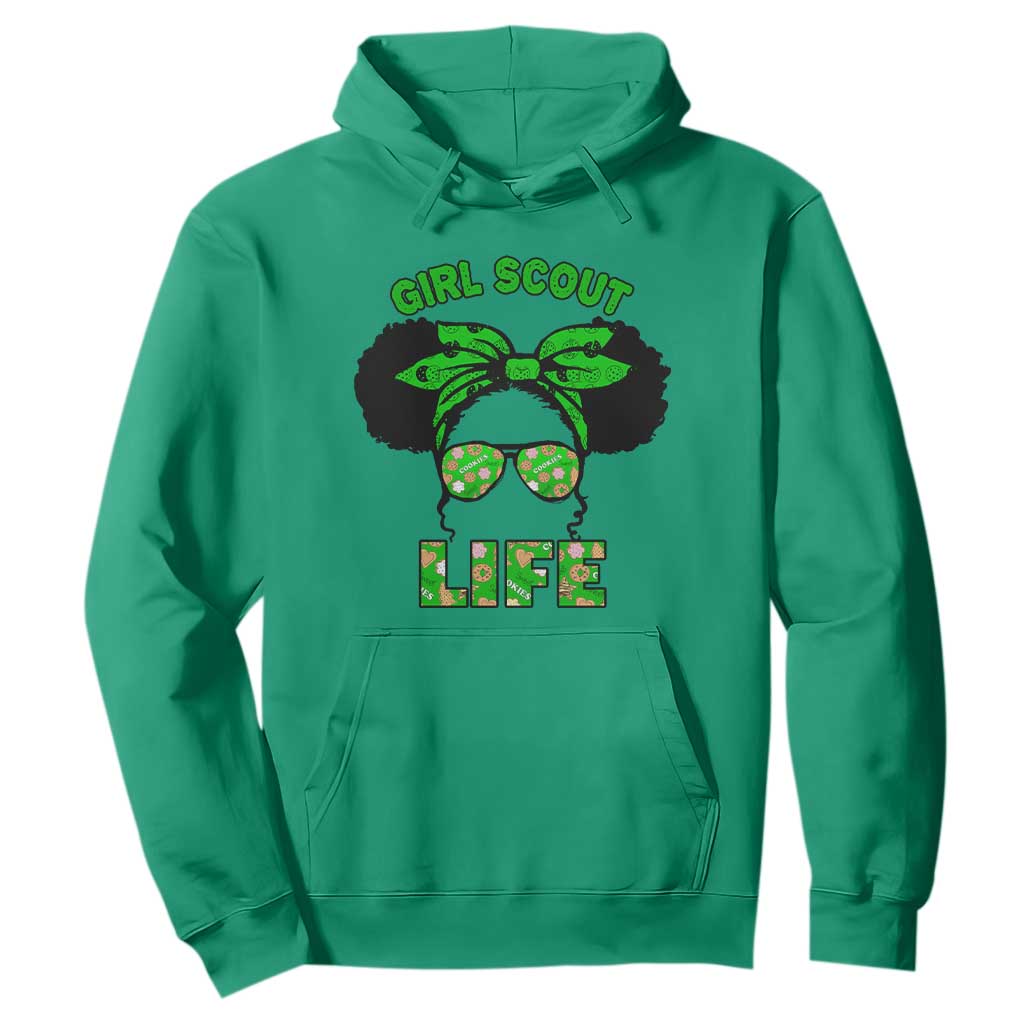 Scout Girl Cookie Dealer Hoodie Troop Leader Little Messy Bun TS02 Irish Green Print Your Wear