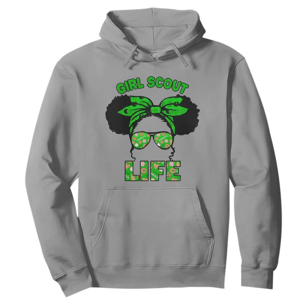 Scout Girl Cookie Dealer Hoodie Troop Leader Little Messy Bun TS02 Sport Gray Print Your Wear