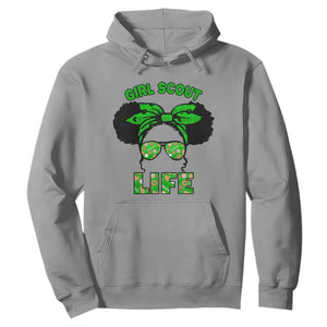 Scout Girl Cookie Dealer Hoodie Troop Leader Little Messy Bun TS02 Sport Gray Print Your Wear