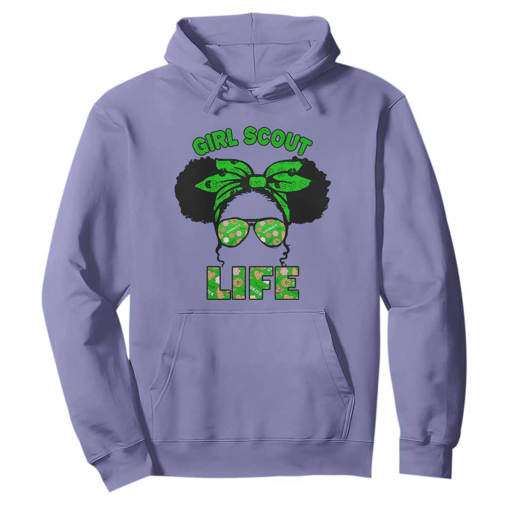 Scout Girl Cookie Dealer Hoodie Troop Leader Little Messy Bun TS02 Violet Print Your Wear