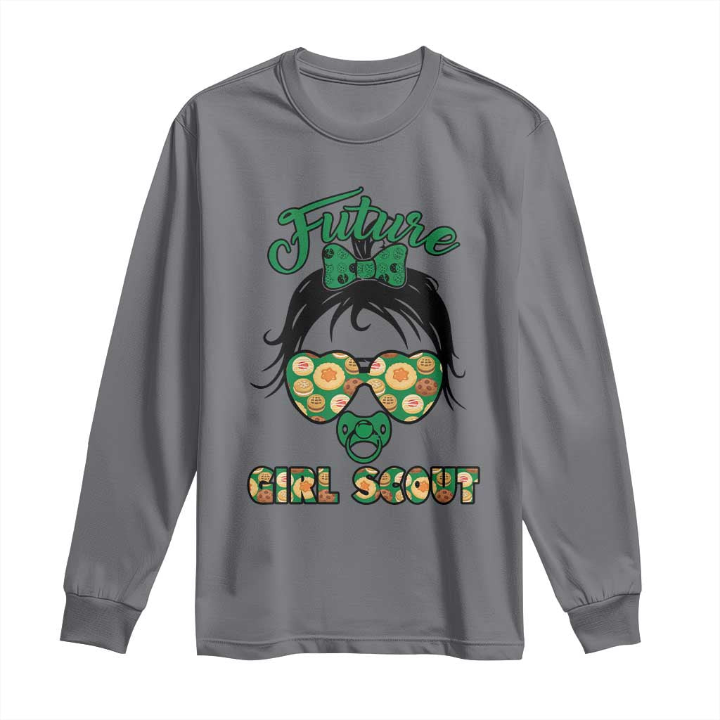Scout Girl Cookie Dealer Long Sleeve Shirt Troop Leader Kidlife Little Bun TS02 Charcoal Print Your Wear
