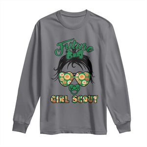 Scout Girl Cookie Dealer Long Sleeve Shirt Troop Leader Kidlife Little Bun TS02 Charcoal Print Your Wear