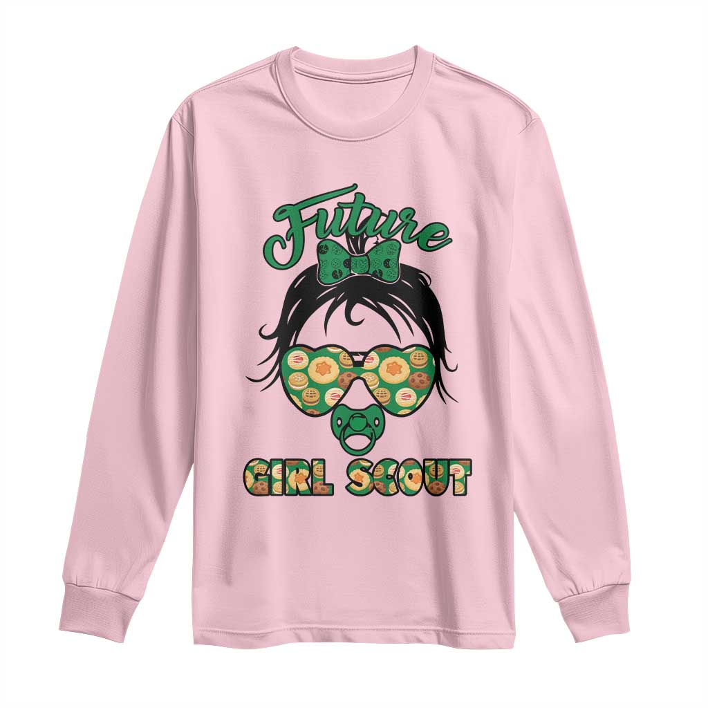 Scout Girl Cookie Dealer Long Sleeve Shirt Troop Leader Kidlife Little Bun TS02 Light Pink Print Your Wear
