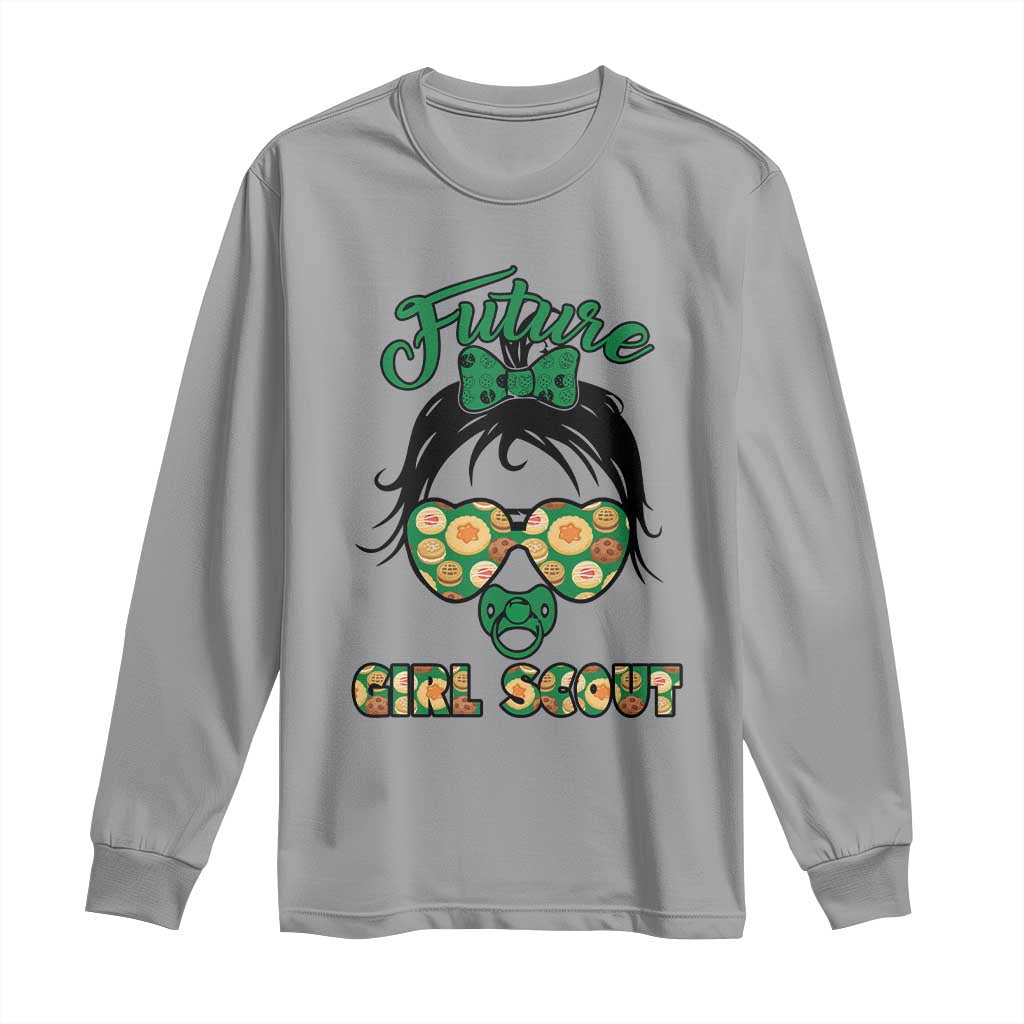 Scout Girl Cookie Dealer Long Sleeve Shirt Troop Leader Kidlife Little Bun TS02 Sport Gray Print Your Wear