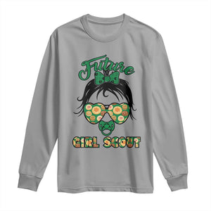Scout Girl Cookie Dealer Long Sleeve Shirt Troop Leader Kidlife Little Bun TS02 Sport Gray Print Your Wear