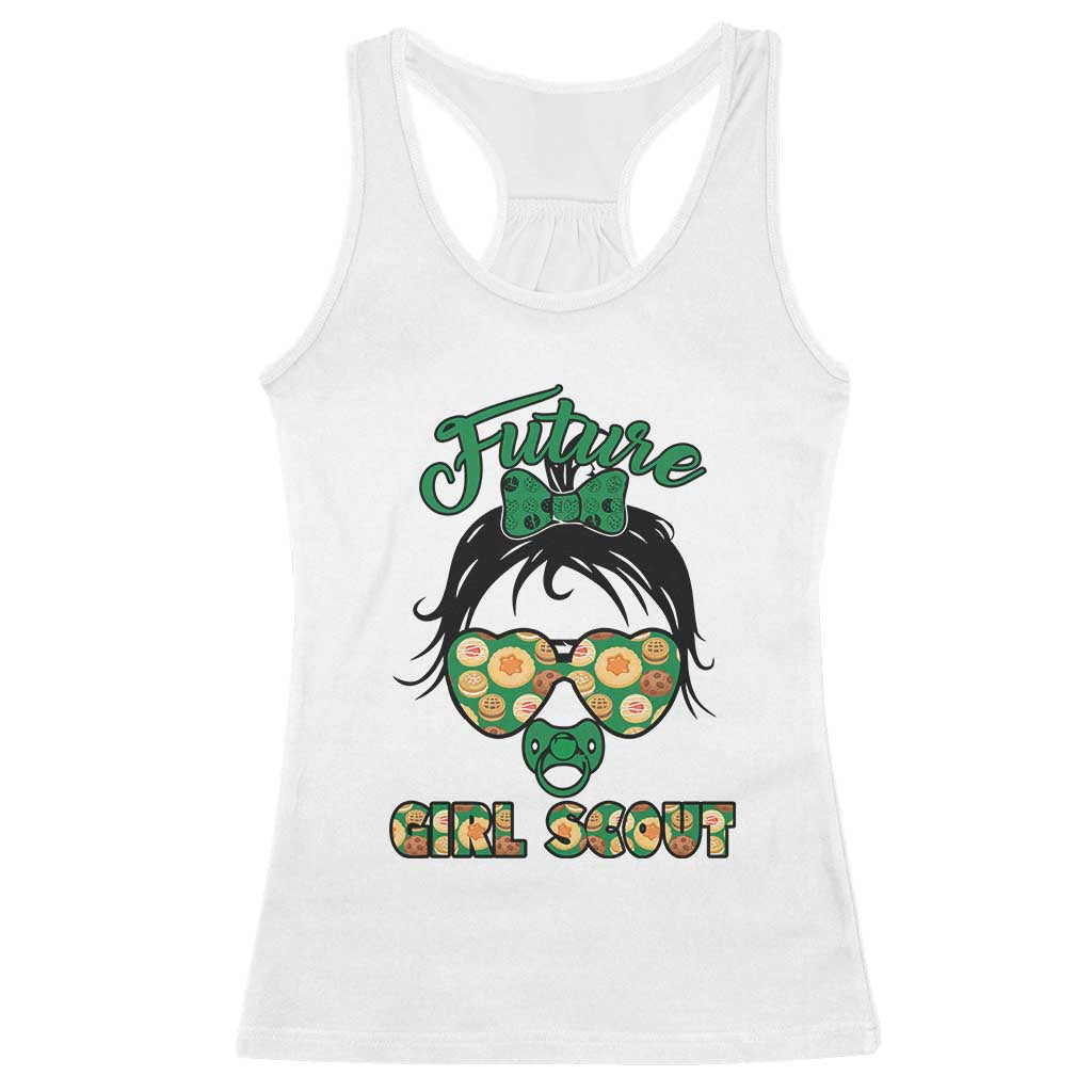 Scout Girl Cookie Dealer Racerback Tank Top Troop Leader Kidlife Little Bun TS02 White Print Your Wear