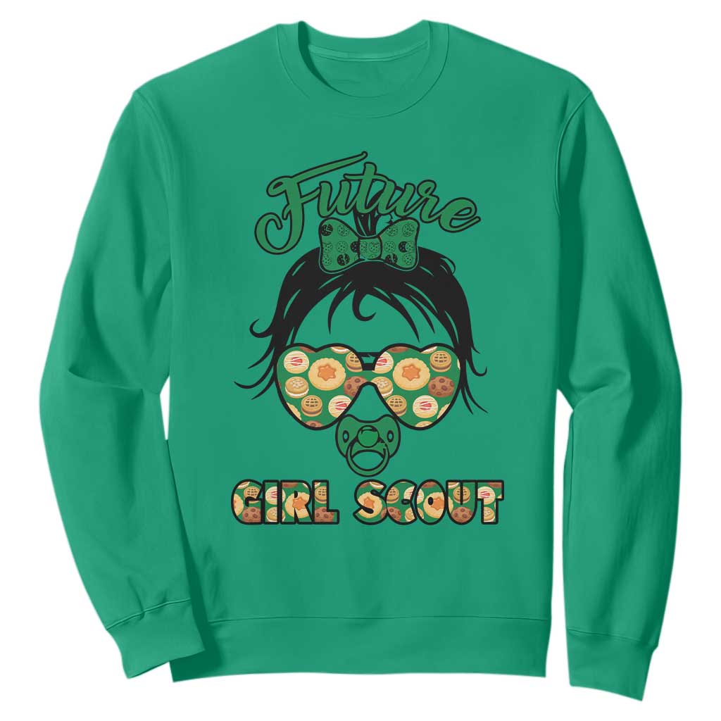 Scout Girl Cookie Dealer Sweatshirt Troop Leader Kidlife Little Bun TS02 Irish Green Print Your Wear