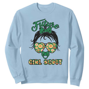 Scout Girl Cookie Dealer Sweatshirt Troop Leader Kidlife Little Bun TS02 Light Blue Print Your Wear