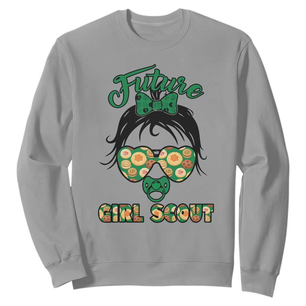 Scout Girl Cookie Dealer Sweatshirt Troop Leader Kidlife Little Bun TS02 Sport Gray Print Your Wear