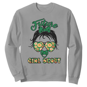 Scout Girl Cookie Dealer Sweatshirt Troop Leader Kidlife Little Bun TS02 Sport Gray Print Your Wear