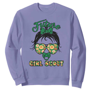Scout Girl Cookie Dealer Sweatshirt Troop Leader Kidlife Little Bun TS02 Violet Print Your Wear