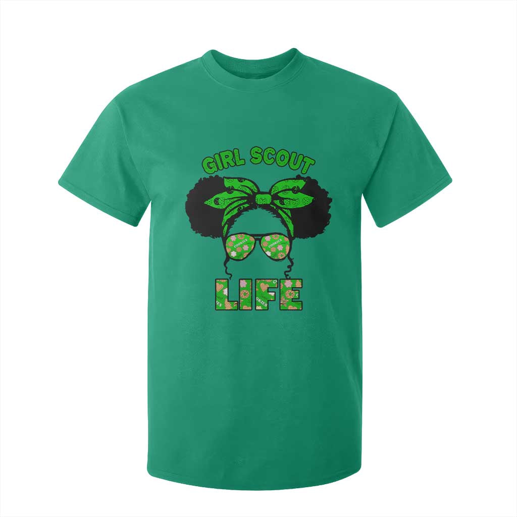 Scout Girl Cookie Dealer T Shirt For Kid Troop Leader Little Messy Bun TS02 Irish Green Print Your Wear