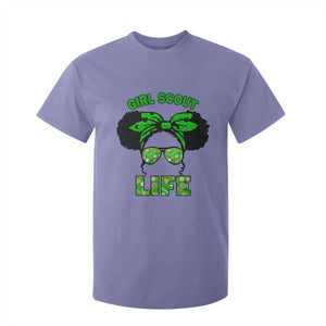 Scout Girl Cookie Dealer T Shirt For Kid Troop Leader Little Messy Bun TS02 Violet Print Your Wear