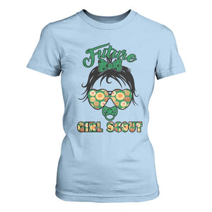 Scout Girl Cookie Dealer T Shirt For Women Troop Leader Kidlife Little Bun TS02 Light Blue Print Your Wear