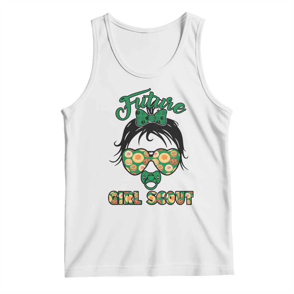 Scout Girl Cookie Dealer Tank Top Troop Leader Kidlife Little Bun TS02 White Print Your Wear
