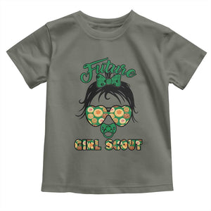 Scout Girl Cookie Dealer Toddler T Shirt Troop Leader Kidlife Little Bun TS02 Military Green Print Your Wear