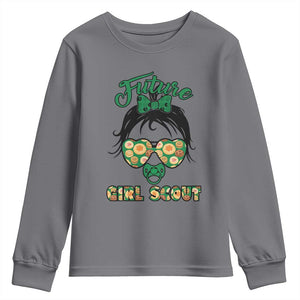 Scout Girl Cookie Dealer Youth Sweatshirt Troop Leader Kidlife Little Bun TS02 Charcoal Print Your Wear