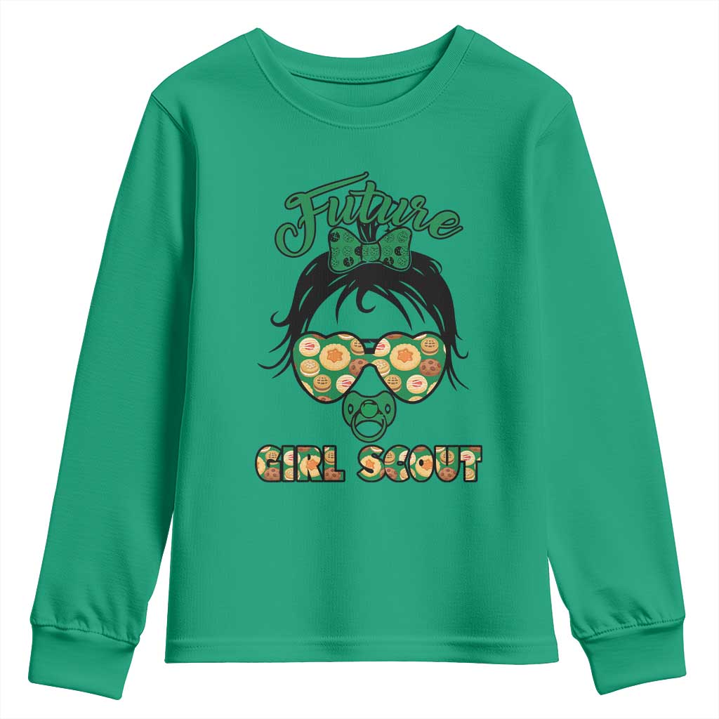 Scout Girl Cookie Dealer Youth Sweatshirt Troop Leader Kidlife Little Bun TS02 Irish Green Print Your Wear