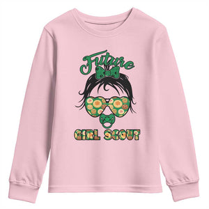 Scout Girl Cookie Dealer Youth Sweatshirt Troop Leader Kidlife Little Bun TS02 Light Pink Print Your Wear