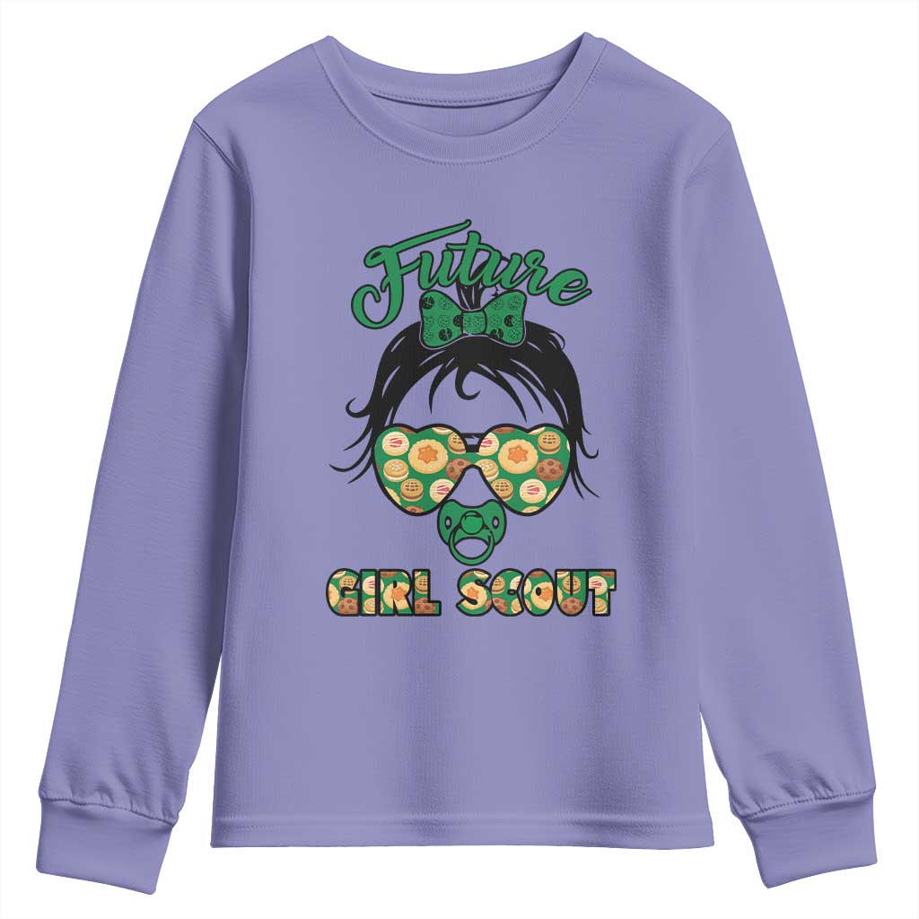 Scout Girl Cookie Dealer Youth Sweatshirt Troop Leader Kidlife Little Bun TS02 Violet Print Your Wear