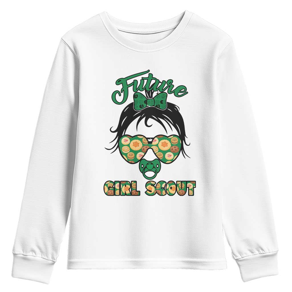 Scout Girl Cookie Dealer Youth Sweatshirt Troop Leader Kidlife Little Bun TS02 White Print Your Wear