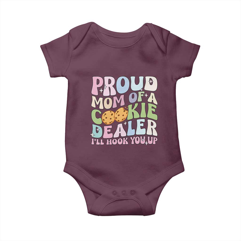 Scout Girl Mom Baby Onesie Proud Mom Of A Cookie Dealer Troop Leader Family Matching TS02 Maroon Print Your Wear