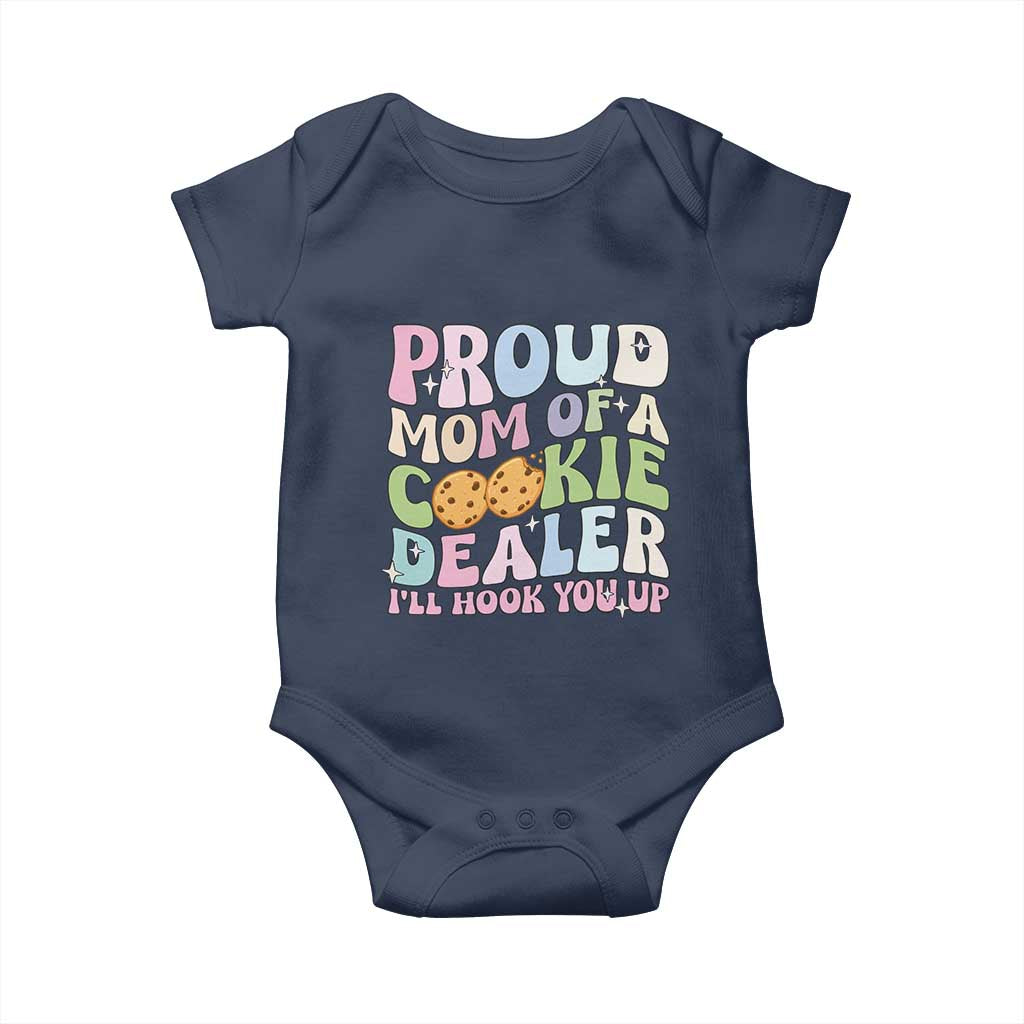 Scout Girl Mom Baby Onesie Proud Mom Of A Cookie Dealer Troop Leader Family Matching TS02 Navy Print Your Wear